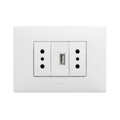 PLACA YOUNG BLANCA CON TOMACORRIENTE Y USB