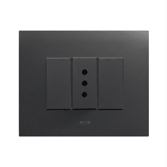 TOMACORRIENTE SIMPLE 10A PLACA SMART METALICA NEGRO MATE