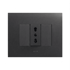TOMACORRIENTE SIMPLE 10/16A PLACA SMART TECNOPOLIMERO NEGRO MATE