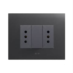 TOMACORRIENTE DOBLE 10A, AVE, PLACA SMART METALICA NEGRO MATE