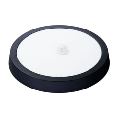 PANEL LED ECO CON SENSOR NEGRO SOBREPUESTO REDONDO 18W 3000K