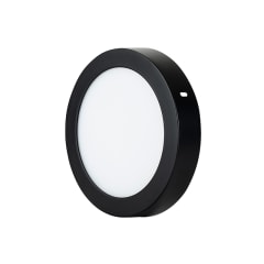 PANEL LED NEGRO SOBREPUESTO REDONDO 18W 3000K