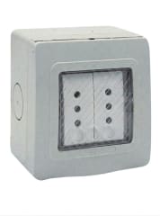 CAJA IP55 SOBREPUESTA DOS MODULOS CON TOMACORRIENTE 10A