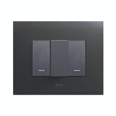 INTERRUPTOR DOBLE 9/12, AVE, 16 A, PLACA SMART METALICA NEGRO MATE