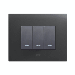 INTERRUPTOR TRIPLE 9/32, AVE, 16 A, PLACA SMART TECNOPOLIMERO NEGRO MATE