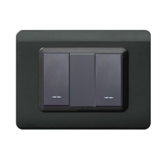 INTERRUPTOR DOBLE 9/12, AVE, 16 A, TECNOPOLIMERO NEGRO BRILLANTE