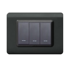 INTERRUPTOR TRIPLE 9/32, AVE, 16 A, TECNOPOLIMERO NEGRO BRILLANTE