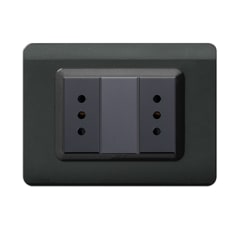 TOMACORRIENTE SIMPLE 10A PLACA TECNOPOLIMERO NEGRO BRILLANTE