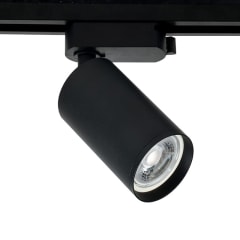 FOCO RIEL PORTA GU10 NEGRO + AMPOLLETA