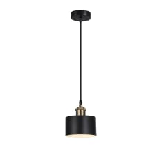 LAMPARA COLGANTE PORTA E27*1 NEGRO + AMPOLLETA