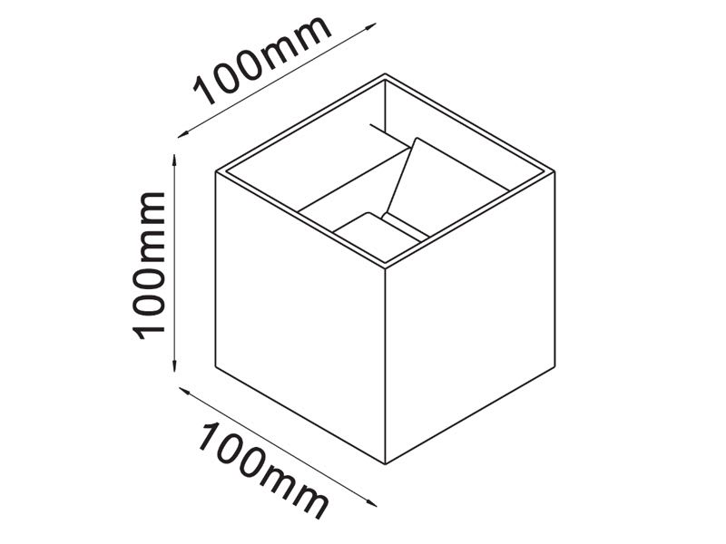 APLIQUE LED BIDIRECCIONAL CUADRADO NEGRO 2*3W 3000K3