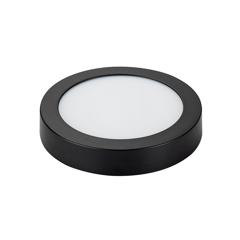 PANEL LED NEGRO SOBREPUESTO REDONDO 18W 3000K3