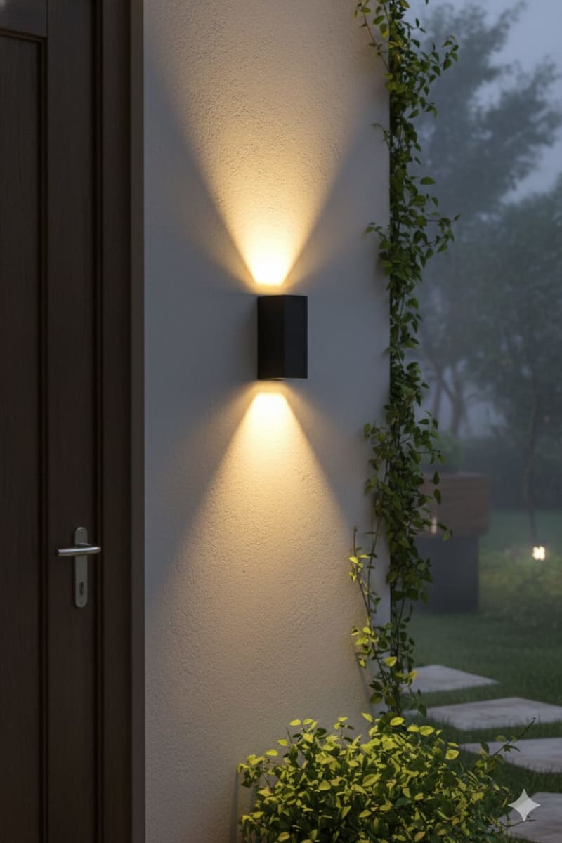 APLIQUE PORTA GU10*2  RECTANGULAR  IP54 NEGRO2