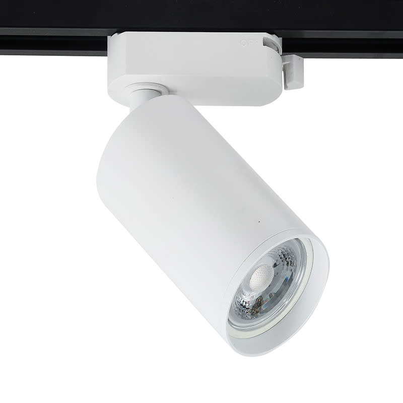 FOCO RIEL PORTA GU10 BLANCO + AMPOLLETA 0