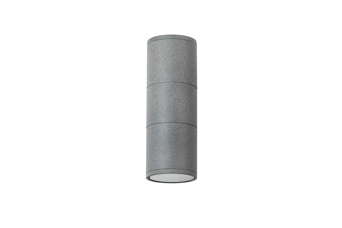 APLIQUE PORTA GU10*2 IP54 GRIS + AMPOLLETAS2