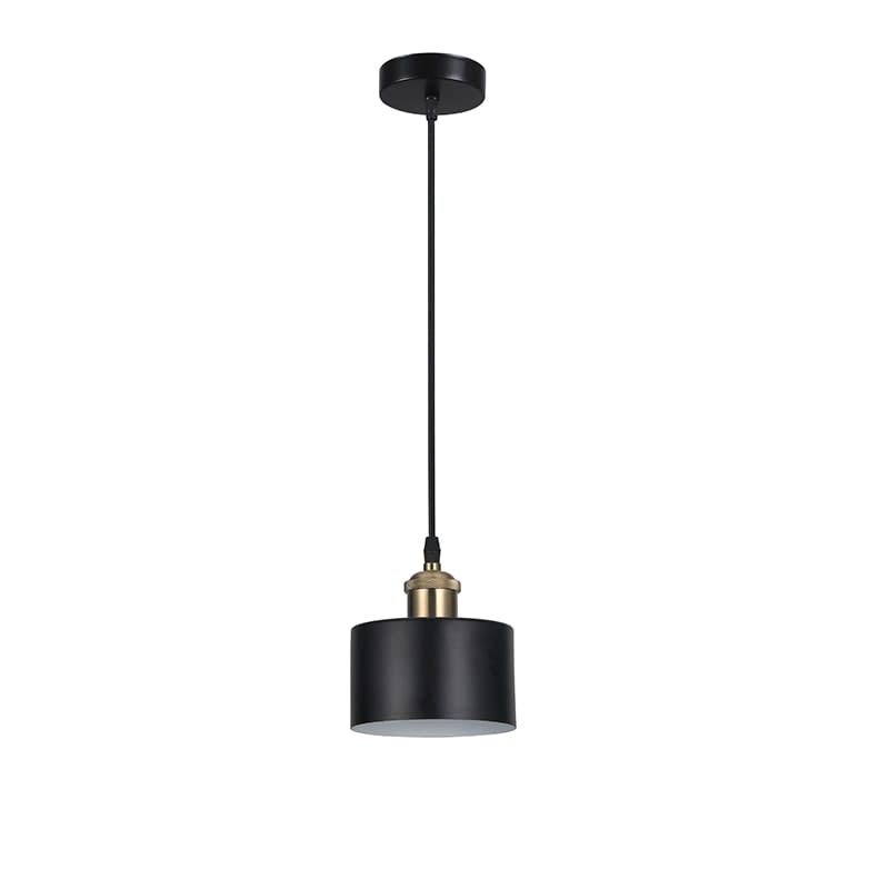 LAMPARA COLGANTE PORTA E27*1 NEGRO + AMPOLLETA2