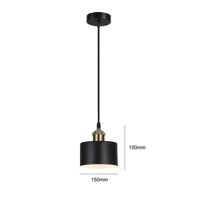 LAMPARA COLGANTE PORTA E27*1 NEGRO + AMPOLLETA3