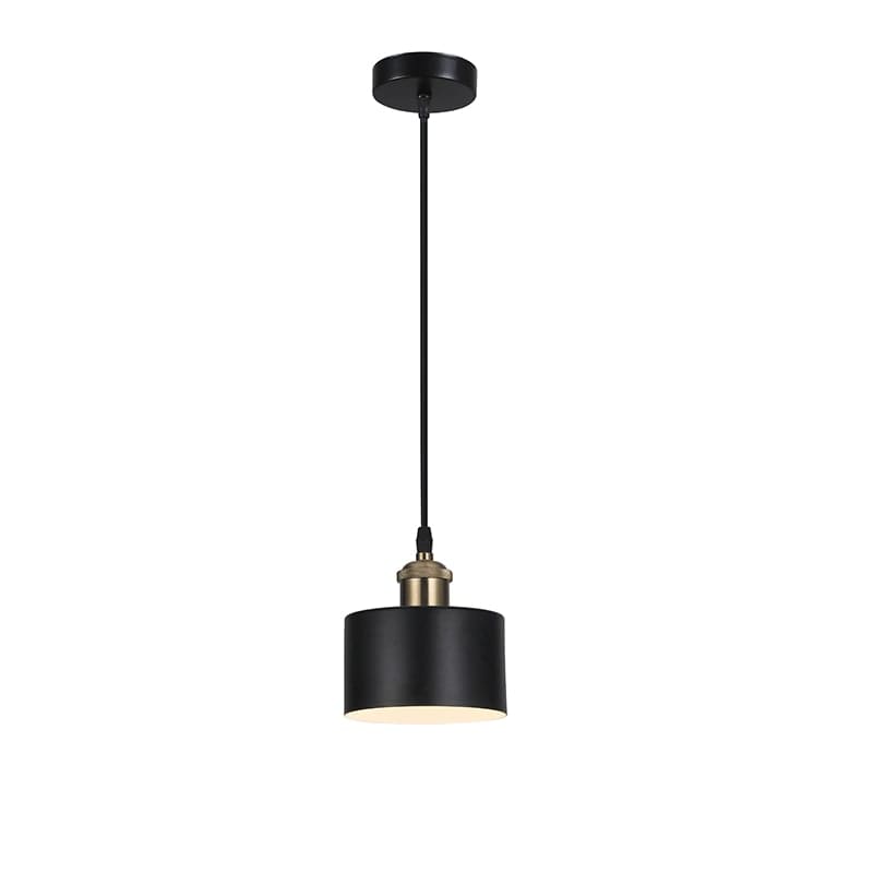 LAMPARA COLGANTE PORTA E27*1 NEGRO + AMPOLLETA 0