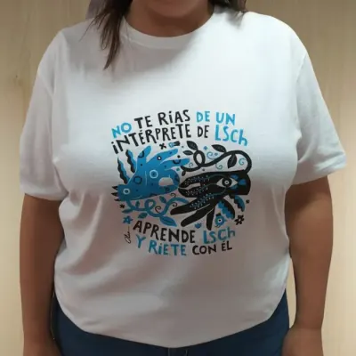 Polera No te rías de un intérprete - Blanca - Bicolor1
