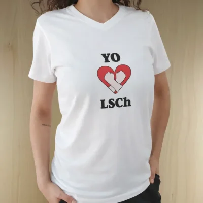 Polera Yo amo LSCh - Blanca - Cuello en V1