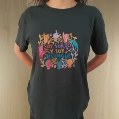 Polera Soy sordo y soy bilingüe - Negra - Colores