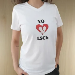 Polera Yo amo LSCh - Blanca - Cuello en V