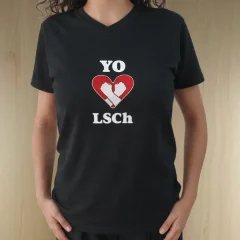 Polera Yo amo LSCh - Negra - Cuello en V