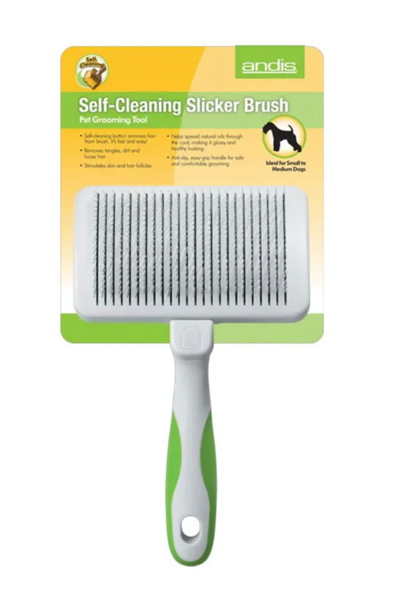 RASQUETA SELF CLEANING SLICKER BRUSH AUTOLIMPIABLE ANDIS3