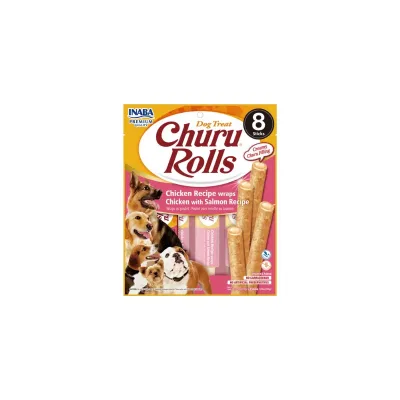 CHURU ROLLS DOG CHICKEN WITH SALMON RECIPE 8 TUBOS1