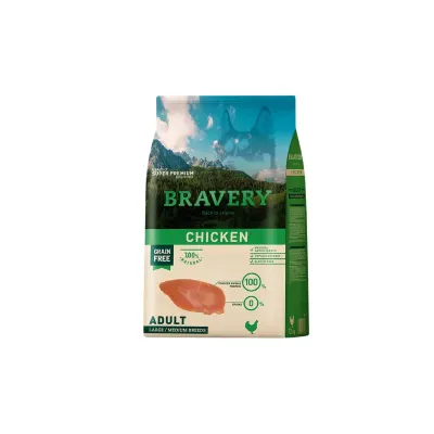 Bravery Perro Adulto Mediano y Grande Sabor Pollo - 12 KG1