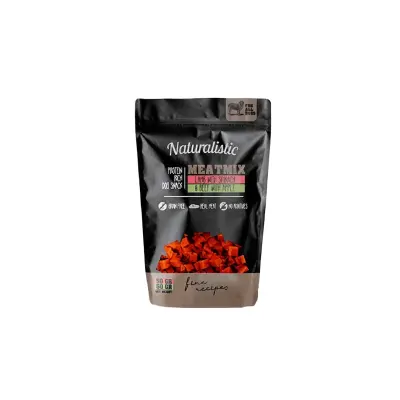 Naturalistic Meat Mix Snack para Perros - 100 g, Cordero con Espinaca y Carne de Res con Manzana2