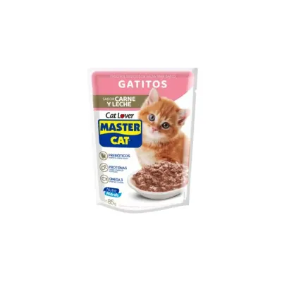 SOBRE MASTER CAT GATITO CARNE Y LECHE 85 G1