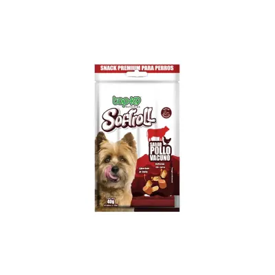 SNACK TOPK9 SOFTROLL PERRO POLLO/VACUNO 4 TUBOS1