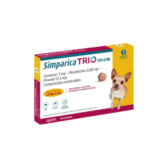 SIMPARICA TRIO 1.5 A 2.5 KG 3 COMPRIMIDOS