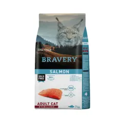 Bravery Gato Adulto Esterilizado Sabor Salmón - 7 KG