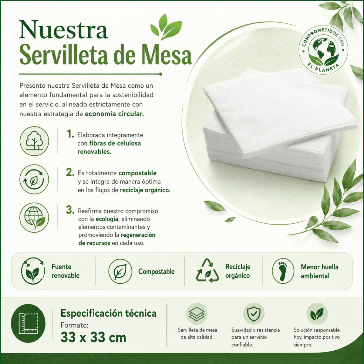 Servilleta Mesa (Blanca) 300 unidades4