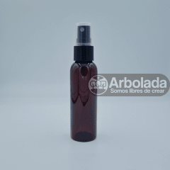 Botella pet ambar 100ml spray negro