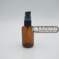 Botella vidrio ámbar 30ml válvula negra florencia