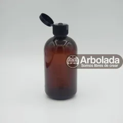 Barril Ambar con tapa negra 250 ml Ambar