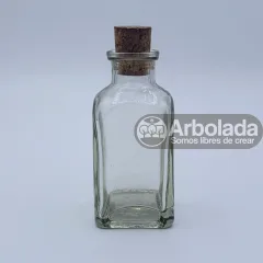 Botella vidrio transparente 50ml con corcho navidad