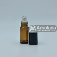 Roll on ambar vidrio grueso 5ml tapa negra