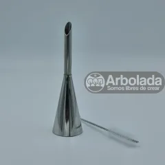 Set Boquilla Grande Acero Inoxidable + Cepillo De Limpieza