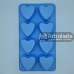 Molde Corazón 8 cavidades