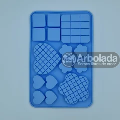 Molde Flor +  Corazon + Cuadrado tipo waffles