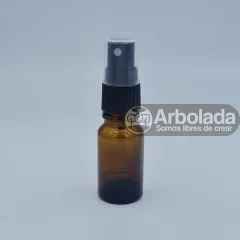 Botella vidrio ámbar 10ml spray negro