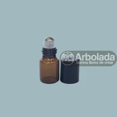 Roll on vidrio ámbar 2ml tapa negra
