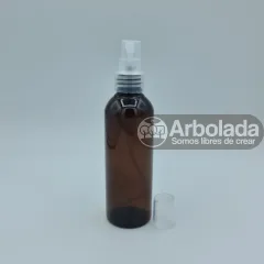 Botella pet ámbar 100ml spray transparente