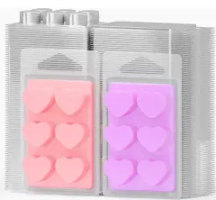 Molde Wax Melt, corazón 6 cavidades