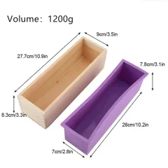Molde rectangular flexible con caja de madera