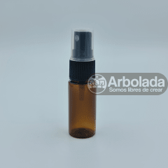 Botella pet ámbar 15ml spray negro